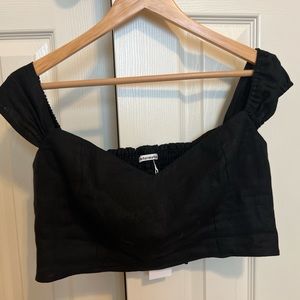 Reformation Linen Crop Top